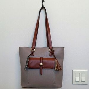 NWT Marc Chantal Taupe Shoulder Purse